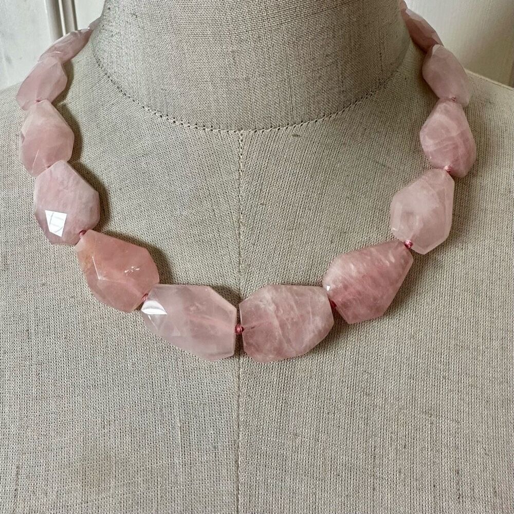 Lucas Lameth rose quartz  Sterling silver necklace